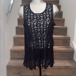 Elegant Black Lace Sleeveless Top